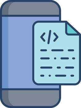 smartphone development linear color icon design vector