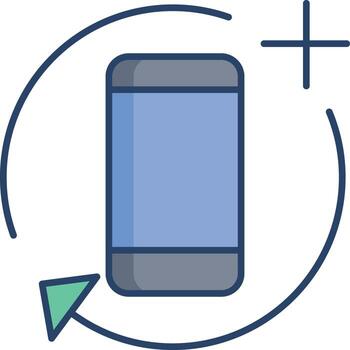 mobile reboot linear color icon design vector