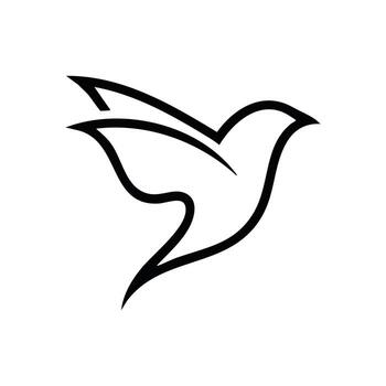 Minimalist Line Drawing of a Hummingbird in Flight with Elegant Curves and Dynamic Motion vector