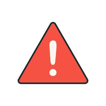 ilustración de rojo peligro triángulo icono con negrita contorno y exclamación marca indicando crítico alerta mensaje vector