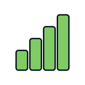 High Quality of Mobile Signal Strength Bars Cellular Full Coverage Symbol vector