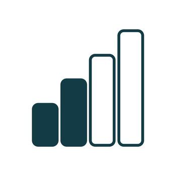 Cellular network signal indicator with partial bars representing weak to medium strength vector