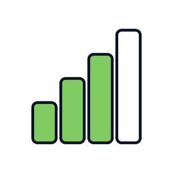 red señal indicador con Tres lleno barras representando medio conectividad en móvil dispositivo vector