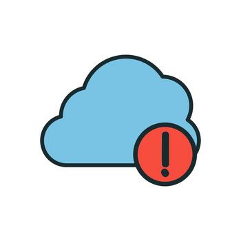 Cloud Warning Sign with Exclamation Mark for Data Backup or Sync Error Notification vector
