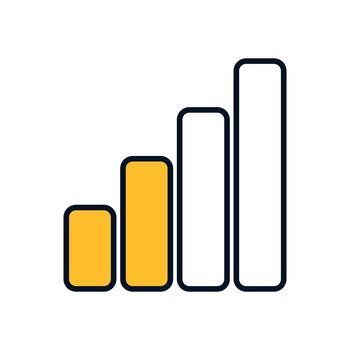 sencillo red indicador gráfico con dos activo naranja señal barras y dos inactivo resumido barras vector