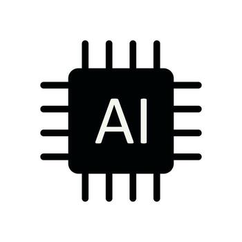 Icon of AI Processor Chip for Neural Network, Robotics, and Deep Learning Design vector