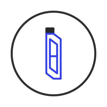 A Minimalist Icon Illustrating Motor Oil Container in a Geometric Style Within Circular Frame vector