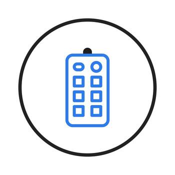 un minimalista remoto controlar icono anidado dentro un circular marco transporte usuario Interacción vector