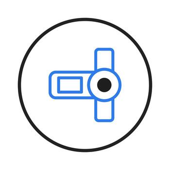 A minimalistic representation showcasing a symbolic device with precise structural articulation vector