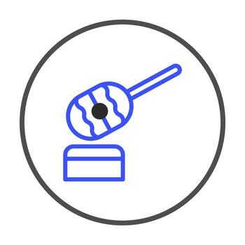 Abstract minimalistic representation of a culinary utensil and base within a circular frame design vector