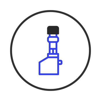 Abstract representation of a gauge measuring instrument in a circular design with outlined vector