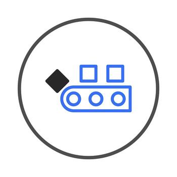 Automated workflow conveying goods boxes with mechanical process line delivery product development vector
