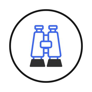 Binoculars design icon depicting exploration observation equipment for searching and discovering vector