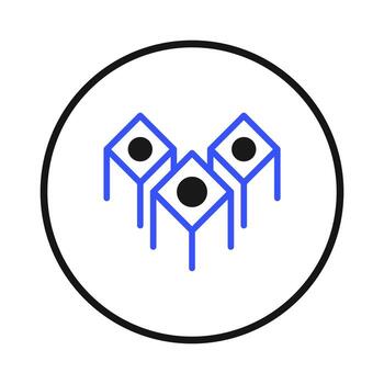 azul resumen geométrico formas dentro un circulo creando un futurista o moderno logo concepto utilizando vector