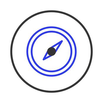 Circular compass icon illustration symbolizing guidance navigation direction finding orientation vector