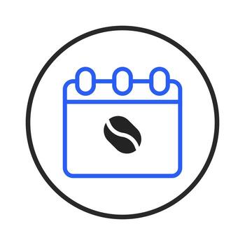 Coffee bean calendar symbol representing scheduling meetings with potential clients and partners vector