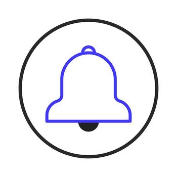 Elegant minimalist notification icon on white backdrop symbolizing alertness and streamlined vector