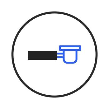 Espresso preparation tool in simple design representing coffee brewing process at home for morning vector