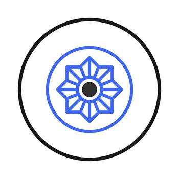 Geometric pattern design within concentric circles creates a visually captivating symmetrical vector