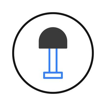 geométrico representación presentando un estilizado herramienta icono dentro un circular marco Proporcionar visual vector