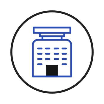Geometric representation of an office building architecture with a simplified structure for urban vector