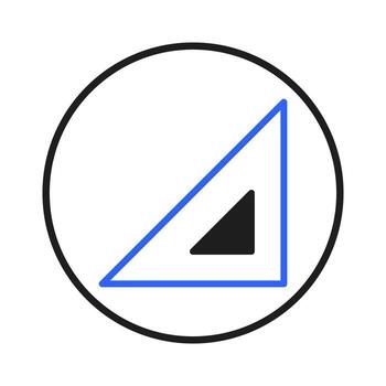 Geometric triangle in a circle design conveys abstract concepts of mathematics and engineering vector