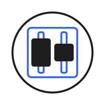 Graphic illustration representing settings or configuration interface with stylized sliders vector