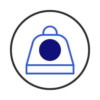 gráfico representación de un minimalista azul icono dentro un circulo contorno en un blanco antecedentes vector