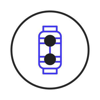 minimalista resumen dispositivo icono mostrando digital conectividad red dentro de oscuro circular vector
