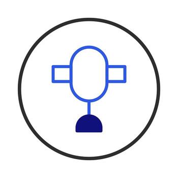 Minimalist blue icon representation of communication device symbolizes modern network connectivity vector