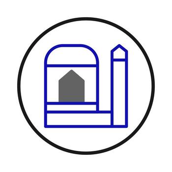 minimalista edificio estructura con un circular marco y único arquitectónico diseño para cultural vector