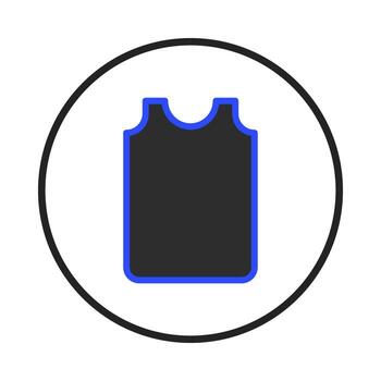 Simple tank top icon within circular frame graphic offering visual representation of vector