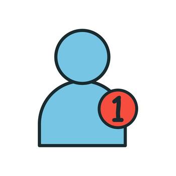 cuenta perfil icono con soltero mensaje notificación alerta Insignia ilustración vector