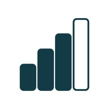 celular recepción símbolo con ascendente oscuro barras y uno sin llenar bar a el parte superior vector