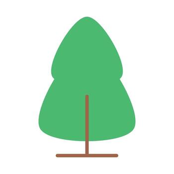 plano estilo de dibujos animados árbol gráfico con limpiar silueta y ambiental concepto en mínimo color paleta vector