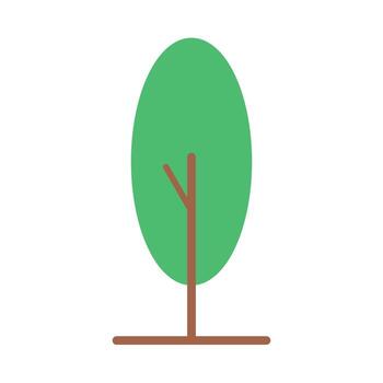 Stylized Flat Tree with Simple Shapes, Clean Lines, and Centralized Brown Trunk Design vector
