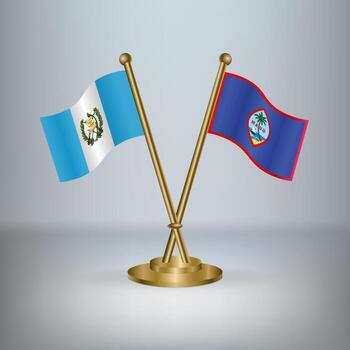 Guatemala and Belize flags on display vector