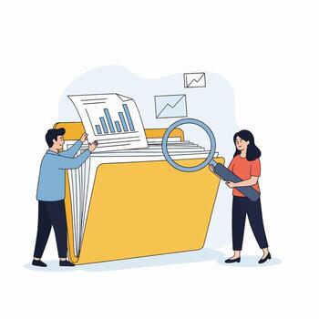 Teamwork Analyzing Data Research and Insights for Business Growth vector