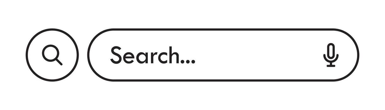 lineal buscar bar con micrófono en blanco fondo, aislado ilustración vector