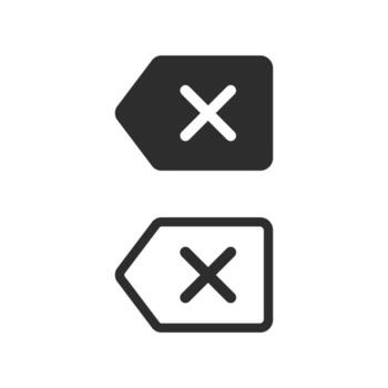 Delete cross or cancel button icons in flat and outline style illustration vector
