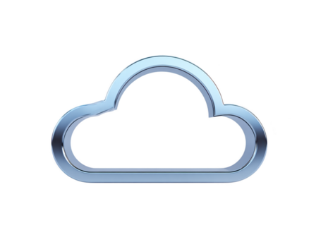moln ikon metallisk blå isolerat 3d modern teknologi digital minimal glansig symbol nätverk internet lagring trogen enkel abstrakt skinande webb datoranvändning data server design element rena slät png