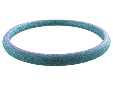 Textured turquoise ring with soft, matte surface and subtle purple accent, circular shape, isolated on transparency background, modern minimal design, calm and elegant mood png