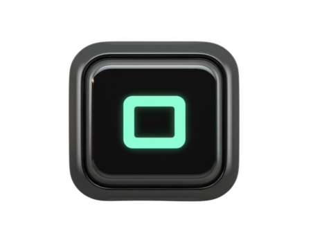 carré icône vert contour transparence Contexte 3d bouton moderne style numérique interface minimal conception brillant terminer La technologie utilisateur interface élément png