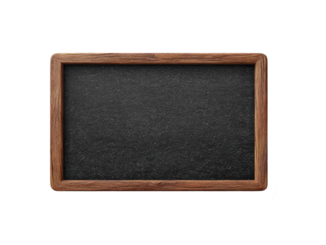 Wooden frame black chalkboard empty isolated rustic education blank textured classroom copy space. Wooden frame black chalkboard with empty surface rustic style isolated transparency background png
