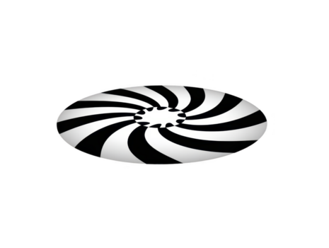 zwart en wit spiraal patroon, circulaire abstract ontwerp, optisch illusie, meetkundig vorm geven aan, modern minimaal stijl, geïsoleerd Aan transparant achtergrond png