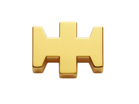 dorado geométrico forma metálico resumen objeto aislado en transparencia antecedentes moderno diseño lujo estilo brillante superficie minimalista 3d representación elegante decorativo Arte png