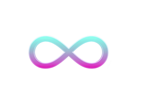 infini symbole pente boucle interminable abstrait coloré signe icône moderne infini symbole avec lisse pente de bleu à rose représentant interminable possibilités et moderne abstrait conception png