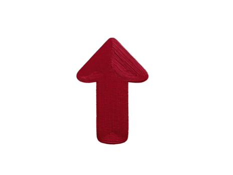 vermelho seta para cima direção isolado simples negrito gráfico símbolo navegação ponteiro texturizado transparência fundo placa mínimo Projeto atenção conceito orientação indicador motivação positivo png