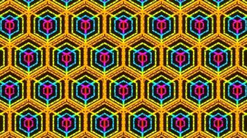 ipnotizzante futuristico luminosa e colorato infinito looping modello di esagoni video
