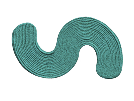 curvado cerceta corda texturizado abstrato forma isolado em transparência fundo criativo Projeto moderno arte brincalhão único decorativo ondulado padronizar png